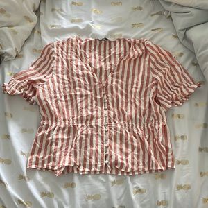 Madewell Striped Peplum Top